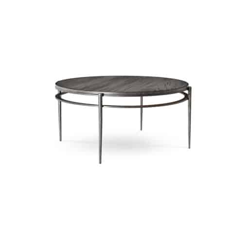 round coffee table with metal fram