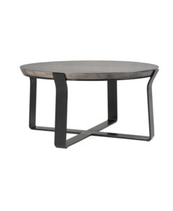 Round Coffee Table with Metal Legs that cross underneath