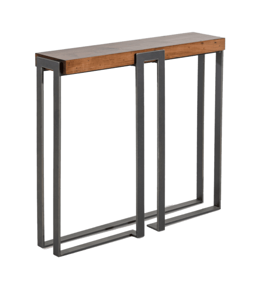Metal Console Table with Wood Top and Metal Legs