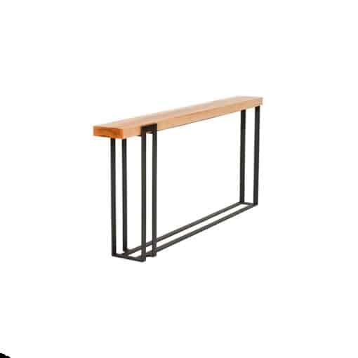 Rectangular Console Table with Wood Top and Metal Legs