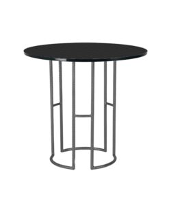 Round Pub Table with Wood Top and Circular Metal Base