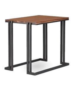 Square Side Table with Wood Top and Metal Legs