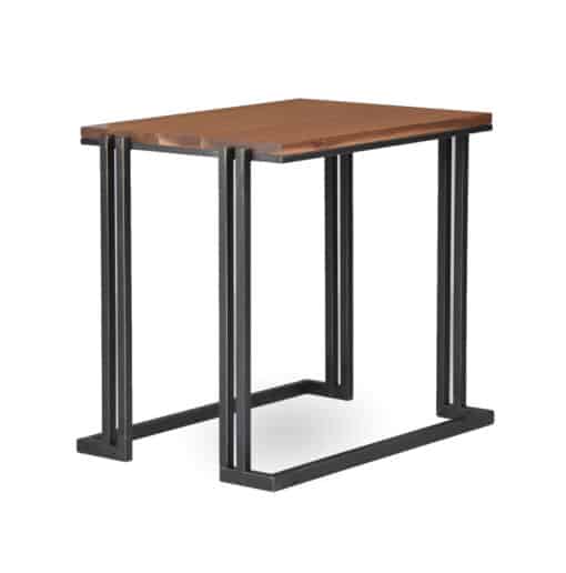 Square Side Table with Wood Top and Metal Legs