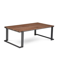 Rectangular Coffee Table with Wood Top and Metal Legs