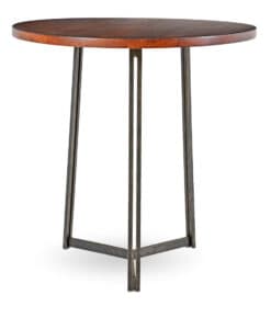 Pub Table with Wood Top and Three Metal Legs