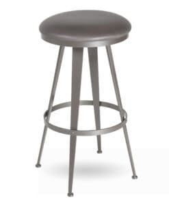 Backless Swivel Barstool with Four Legs and Vinyl Seat